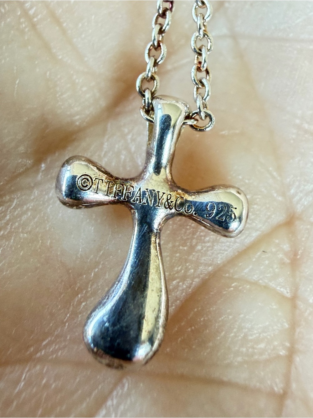 Tiffany & Co. 18” Elsa Peretti Cross Sterling Silver .925 Chain Necklace - Picture 7 of 11
